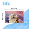thumbnail image 2 of BaHomeck placemats Set of 4 rectangle Linen Cotton Placemats for Dining Table Washable Heat Resistant,18*12inch,White Cat Eating Ice Cream In The Sky, 2 of 4