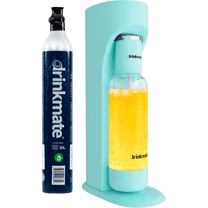Drinkmate OmniFizz Sparkling Water and Soda Maker, Carbonates Any Drink, with 60L CO2 Cylinder (Arctic Blue)