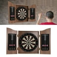 thumbnail image 2 of Wooden Dart Board Wall-Mounted Cabinet Dart Boards & 6 Darts for Adults Brown Homes, Bedrooms, Bars, Clubs, Offices, 2 of 21