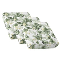 COEQINE Couch Cushion Cover Elastic Sofa Seat Cover Sets Non-Slip Individual Seat Cushion Slipcover Washable Dog Couch Slipcover Home Decor for 3-Seater, Plumeria Monstera Palm Leaf