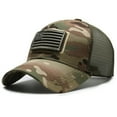 thumbnail image 1 of American Flag Camouflage Sticker Embroidered Baseball Cap Net Hat Men Outdoor Velcro Cap, 1 of 6