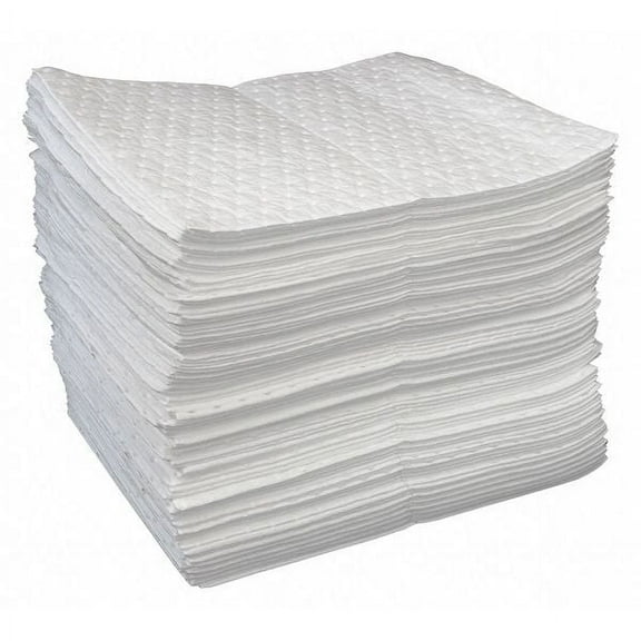 Oil-Dri Sorbent Pad, 19 gal, 15 in x 19 in, Oil, White, 100 PK L90904
