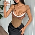 thumbnail image 4 of JGGSPWM Women Summer V Neck Sleeveless Button Up Linen Vest Tops Casual Trendy Solid Loose Fit Blouse Blazer Jacket Brown S, 4 of 5