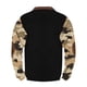 thumbnail image 4 of Blusas y camisas de manga larga con cuello redondo para hombre, talla grande, media cremallera, cuello redondo, estampado vintage de camuflaje, blusa de poliéster de manga larga para hombre, 4 of 4