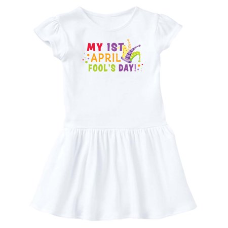 

Inktastic My 1st April Fools Day with Jester Hat Gift Baby Girl Dress