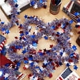thumbnail image 3 of Topboutique Patriotic Tinsel Garland 8 Pcs 6.56 ft Metallic Star Red White Blue Garland 4th of July Decorations Independence Day Metallic Twist Hanging Garland for Staircase Railing,Total 52.5 ft, 3 of 7