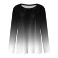 thumbnail image 4 of Womens T Shirt Women Daily Tops Long Sleeve Comfortable Gradient Print Tops Casual Long Sleeve Tunic Crew Neck Pullover Shirts Funny Tees, 4 of 4