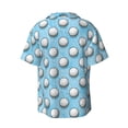 thumbnail image 6 of Lsque Golf Balls 1 print Men's Cuban Collar Short Sleeve Shirt Summer Beachwear Casual Button Down Fashionable Vacation Leisure Shirt-4X-Large, 6 of 7