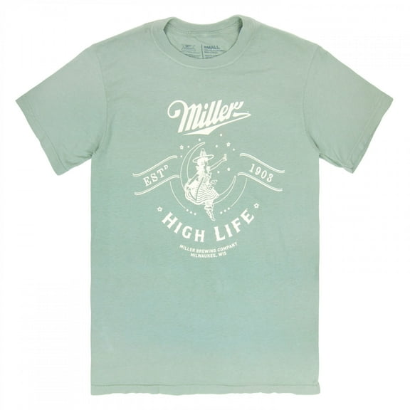 Miller High Life Girl in The Moon 1903 Logo Green Colorway T-Shirt-Small