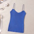 thumbnail image 4 of JGGSPWM Women's Camisole Tank Top Breathable Cotton Stretch Summer Sleeveless V Neck Sweater Vest Fall Knitted Loose Cami Blue#/001 Free Size, 4 of 4