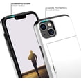 thumbnail image 2 of KOMI for iPhone 13 Case with Card Holder[Store 5 Cards] Dual Layer Heavy Duty Shockproof iPhone 13 Wallet Case with Hidden Card Slot Large Storage Case for iPhone 13 (White), 2 of 5