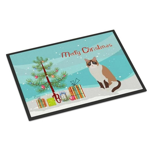 Carolines Treasures CK4797MAT 18 x 27 in. Snowshoe No.1 Cat Merry Christmas Indoor or Outdoor Mat