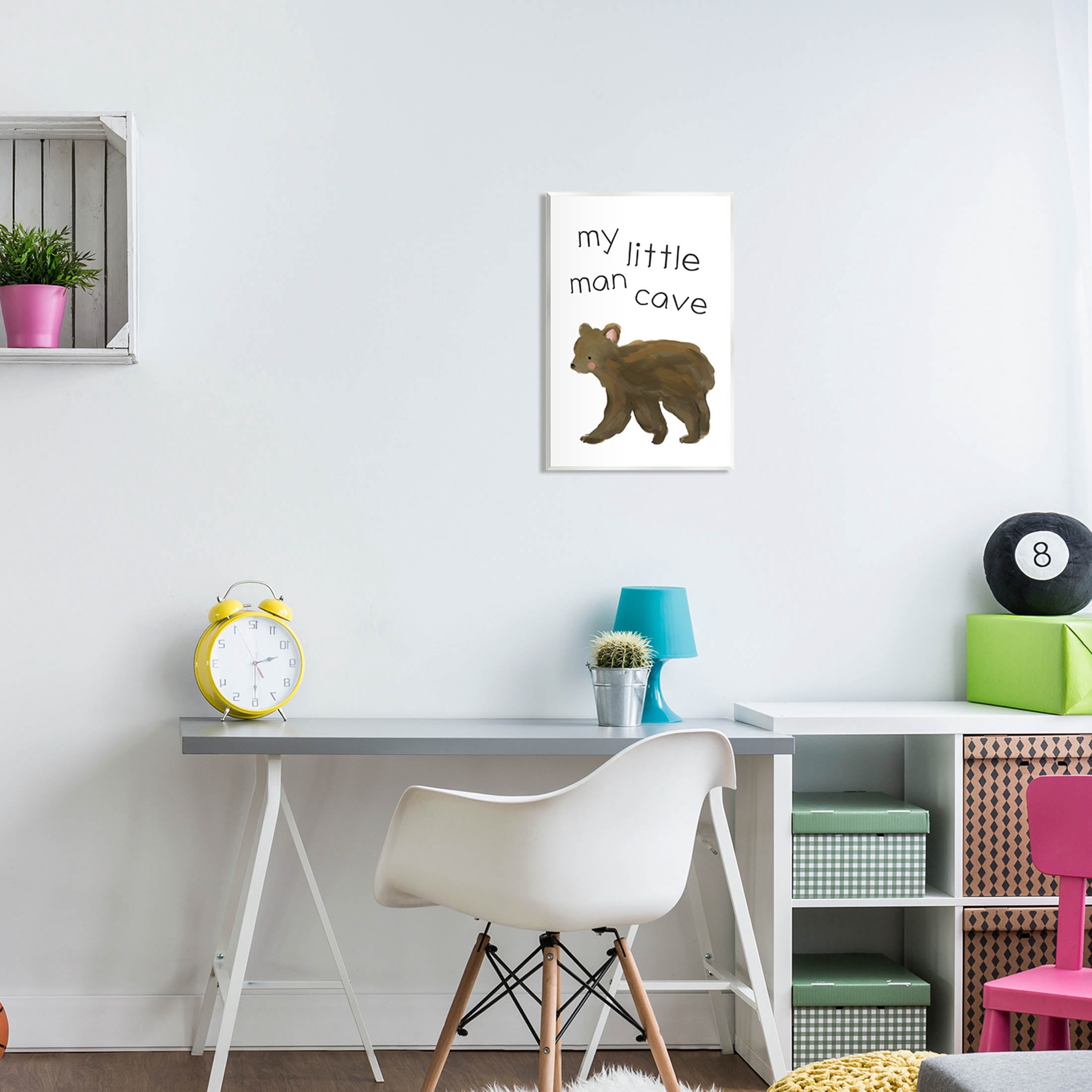 Stupell Industries My Little Man Cave Bear Graphic Art Unframed Art Print Wall Art, Design by Leah Straatsma