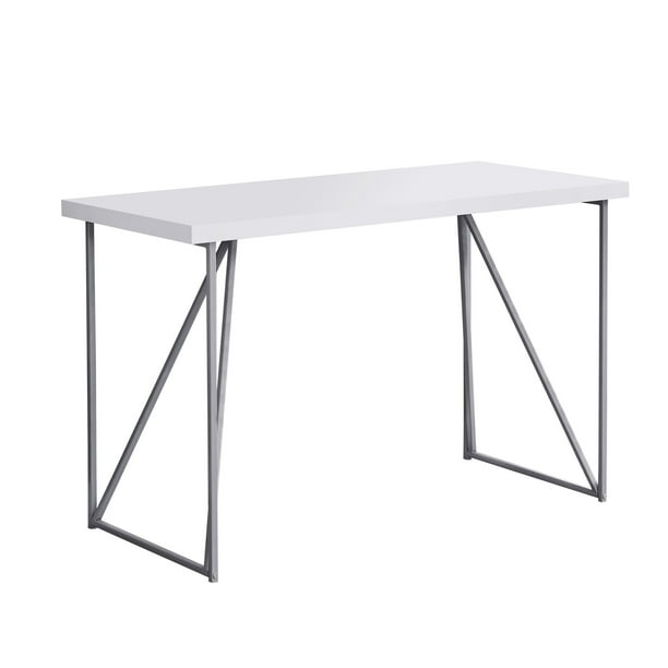 47 25 Glossy White Contemporary Rectangular Computer Desk Walmart Com Walmart Com