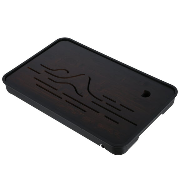 WHAMVOX Bamboo Tea Tray Household Rectangular Bamboo Tea Tray Serving Tray for Office Hotel