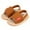 Brown, variant on Newborn Baby Girl Boy Summer PU Leather Sandals Anti-slip Prewalker Kids Soft Sole Crib Shoes 0-18M