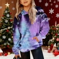 thumbnail image 1 of Sudadera con capucha para niños, de manga larga, con estampados navideños, informal, holgada, con forro polar para mayor calidez, sudadera con capucha de manga larga y cuello redondo para niñas, parte, 1 of 5