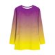 thumbnail image 5 of Mujeres Manga Larga Tops Casual Gradiente Ombre Cuello Redondo Suelto Ajuste Superior con Bolsillos Suave Poliéster Otoño Primavera Suéter, 5 of 7