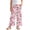 Cherry Blossom Fruits, variant on Girls' Wide Leg Pants with Ruffle Hem High Waist Long Trousers Straight Leg Track Pants Adorable Outfits Flowy Bottoms for 11-12 Y, Strawberry Patchwork Pink Green