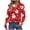 Red, variant on Fall Fashion Must Haves Christmas Shirts for Women Holiday Fashion Top with Buttons Long Sleeve V Neck Christmas Print Blouse Fall Clothes My Items