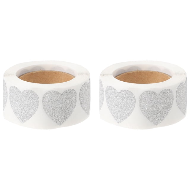 2 Rolls Heart Shape Sealing Stickers Self-adhesive Wrapping Stickers Label Decal