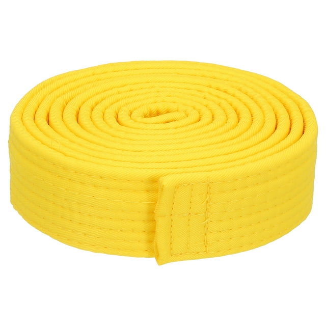 Uxcell Polyester Taekwondo Colored Ranking Belt For Practitioners Yellow 1.57"x8.5'