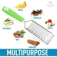 thumbnail image 3 of Zulay Kitchen Professional Stainless Steel Flat Handheld Cheese Grater - Green, 3 of 7