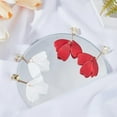 thumbnail image 7 of 2 Pairs Big Petal Earrings for Women Hanging Floral Drop Earrings for Studs White Red Flower Dangle Drop Earrings 3D Cute for Party daily wearing wedding date prom Hanging Earrings Tassel, 7 of 7