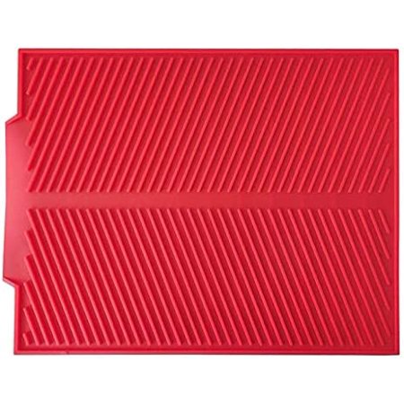 

Silicone Dish Drainer Large Sink Drying Table for Kitchen Mat Dish Drainer for Tableware Silicone Drain Pad (Red big)