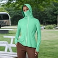 thumbnail image 2 of XINPING Women's UPF 50+ Sun Protective Hooded Jacket Ice Silk Jacket Breathable Long Sleeve Shirt for Summer Outdoor Activities, 2 of 9