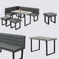 thumbnail image 6 of 5 Piece Corner Dining Breakfast Nook with Table and Bench Modern Kitchen Table Set with Gray Upholstered Banquette Seating, 6 of 8