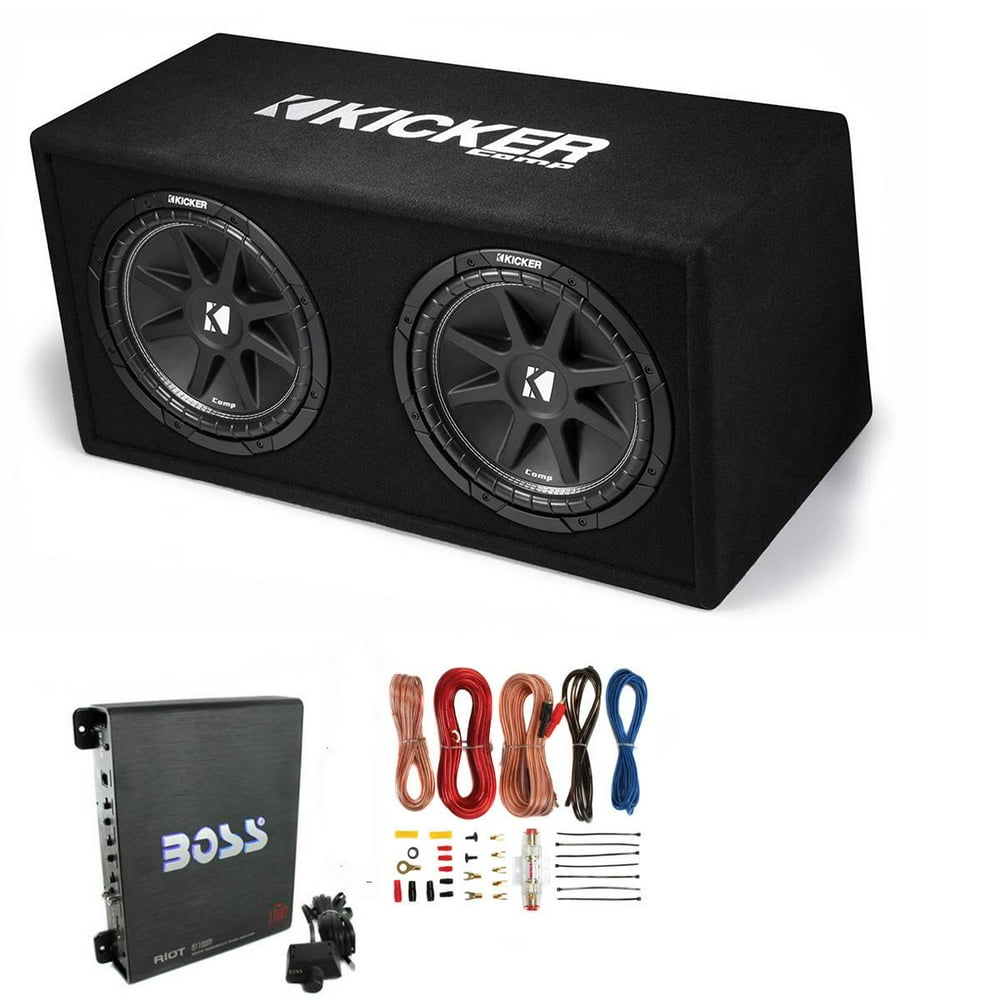 KICKER DC12 DUAL 12" 600W Loaded Car Audio Subwoofers Subs+Box