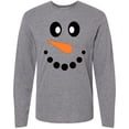 thumbnail image 3 of Inktastic Cute Smiling Snowman Face with Carrot Nose Long Sleeve T-Shirt, 3 of 5
