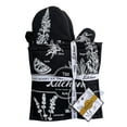 thumbnail image 6 of GREVY Black 2 Cotton Oven Mitts 2 Cotton Pot Holders Wrapping Gift Set, 6 of 7