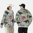 thumbnail image 6 of Kll Cute Dinosaurs Print Men'S Women’s Upf 50+ Sun Protection Outdoor Hoodie Jacket Long Sleeve Fishing Hiking Performance Shirt- Large, 6 of 8