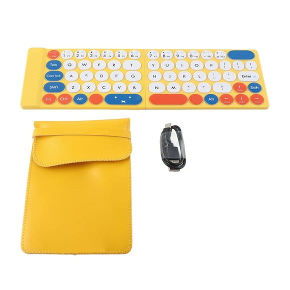 Keyboard  Foldable Design 65 Keys Quiet Typing Fast Connection Folding Keyboard for Laptop Tablet PC