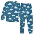 thumbnail image 2 of joogoo Clouds Stars 2 Piece Long Sleeve Tee and Pants Cotton Pajama Set 8Y, 2 of 7