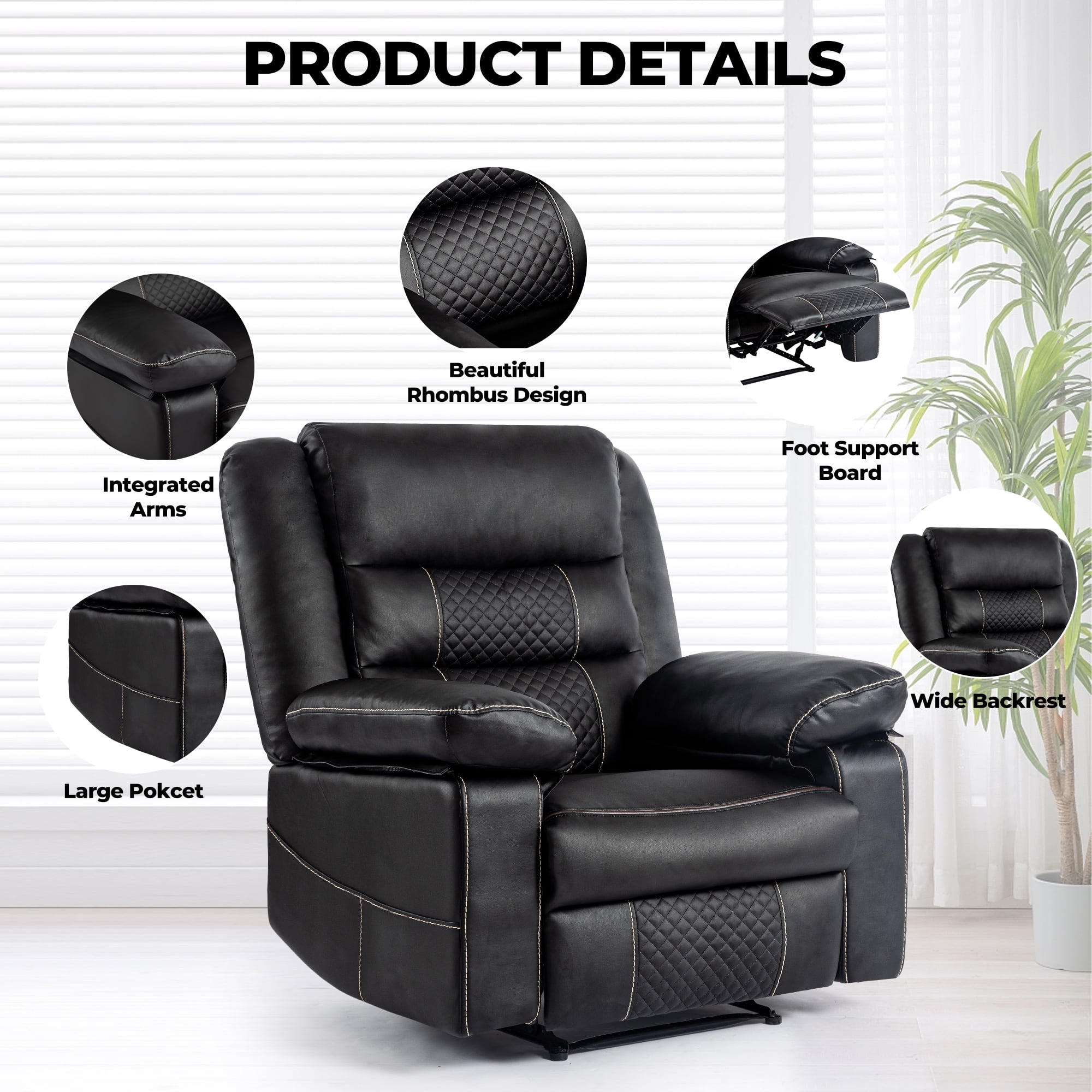 Kadyn Power Recliner Chair, Electric Power Recliner Chair with Massage and Heat, Electric Recliner Chairs for Seniors, USB Port, Black Kadyn Power Recliner Chair, Electric Power Recliner Chair with Massage and Heat, Electric Recliner Chairs for Seniors, USB Port, Black