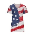 thumbnail image 4 of Xihbxyly Womens Plus Size Tops Summer Short Sleeve T-Shirt Casual Loose V Neck Tee Shirts July 4 Shirts for Women Independence Day Tops # Delivery Today Items Prime #3, 4 of 5
