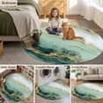 thumbnail image 5 of Sage Green Golden Marble Round Area Rug 5Ft Washable Circle Rugs for Living Room Bedroom, Modern Abstract Art Marble Crack Non-Slip Carpet Floor Mats Indoor Outdoor Carpet Runner Aesthetic Home Decor, 5 of 8