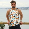 thumbnail image 6 of Uemuo Industrial Transportations Pattern Men's Muscle Shirts Sleeveless Dry Fit Gym Workout Tank Top Lightweight Sports Tank Top Beach Tank Top, Loose-fit Sleeveless Shirt-XX-Large, 6 of 7