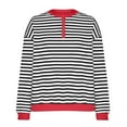 thumbnail image 4 of YUGYXL Striped Henley Shirts for Women Fall Winter Long Sleeve Blouses Y2K Comfy Pullover Sweatshirt Black S, 4 of 5