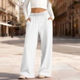 thumbnail image 2 of SROBPTY Teen Boys Girls Pants Solid Elastic Waist with Pockets Thermal Trousers for 5-14 Years, 2 of 5