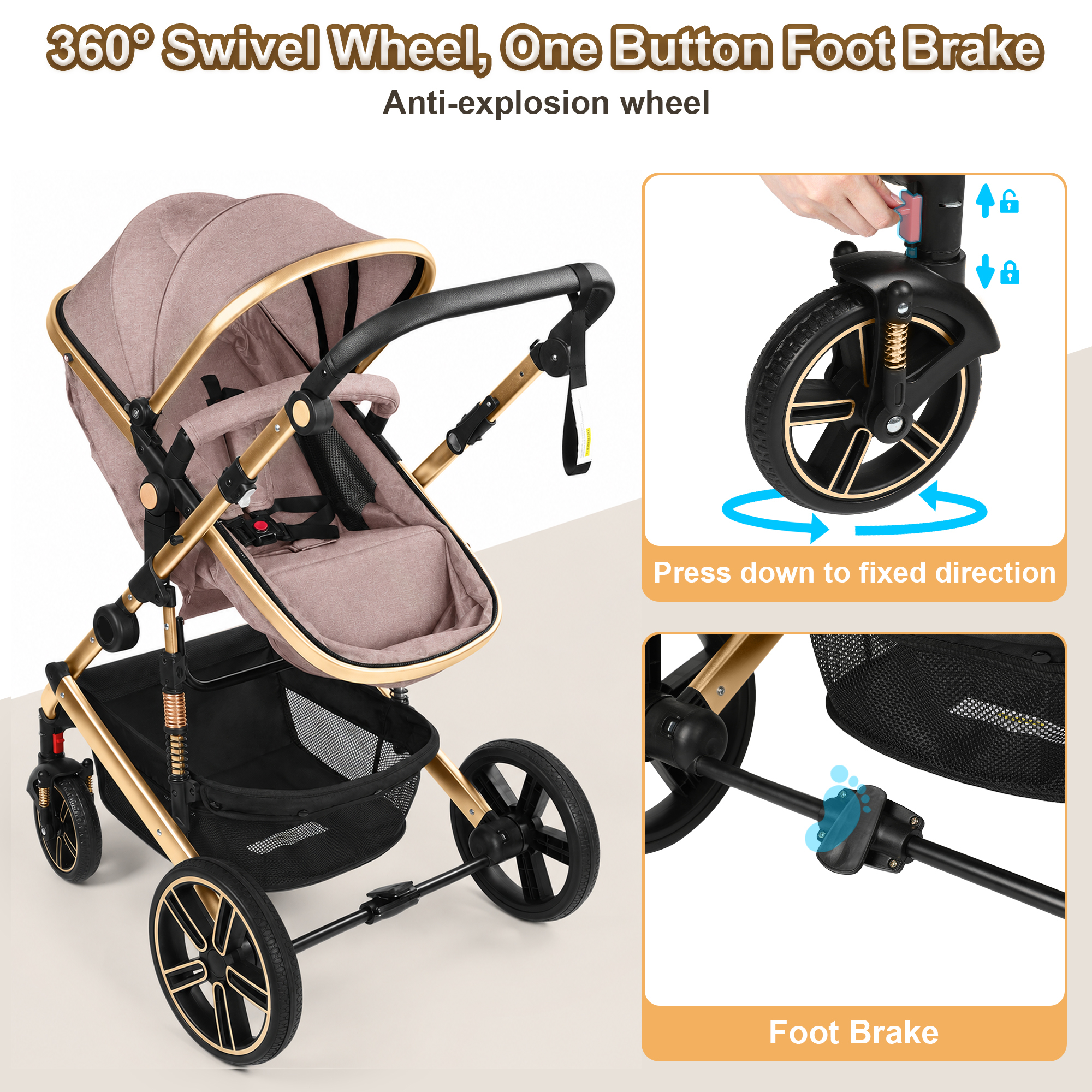 Vomeast Reversible Foldable Baby Stroller photo 5
