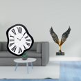thumbnail image 2 of Reloj de pared acrílico creativo con escultura derretida, estatua decorativa única de resina, adorno Feng Shui de lujo distorsionado, tienda de escrit, 2 of 8
