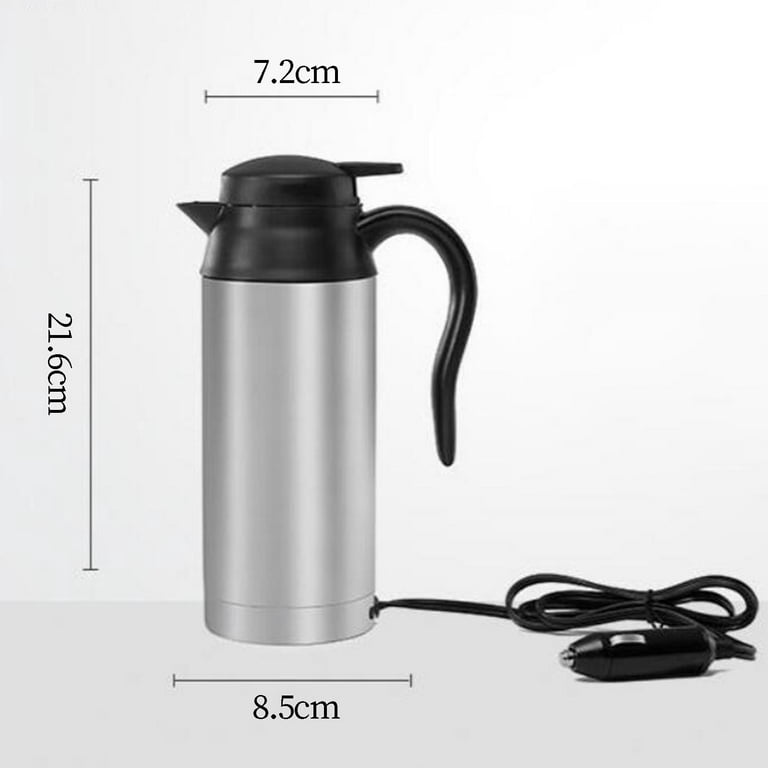 Car Kettle Car Heating Travel Cup for Boiling Water, Eggs, Coffee, Tea Water Heating Cup Car Water Boiler for Truck Self Driving Tour 750ml 12V 100w