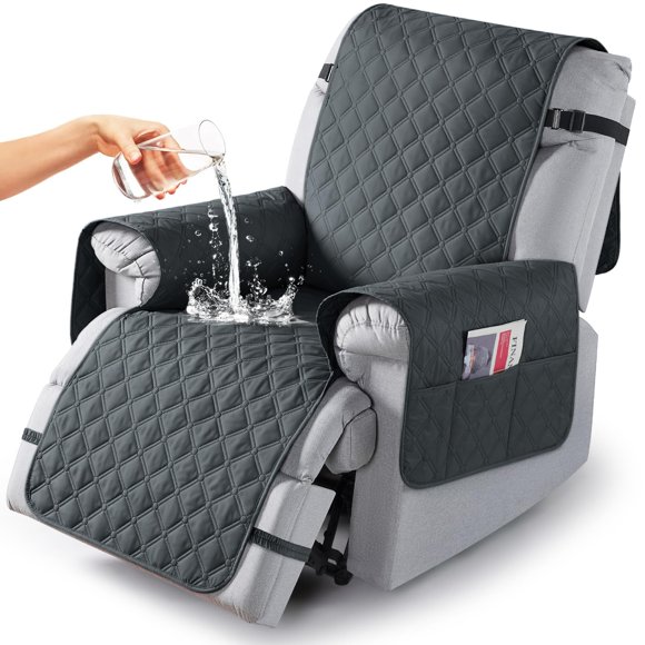 Fundas reclinables TAOCOCO 100% impermeables para 1 plaza, color gris oscuro