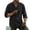 Black, variant on Men's Vintage Shirt Retro Long Sleeve Button Down Collarless Shirts Summer Lightweight Work Shirt with Chest Pocket Purple XL