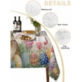 thumbnail image 5 of Spring Easter Suqare Tablecloth - 60 x 60 Inch, Pink Tulip Flowers Bunny Floral Rustic Waterproof & StainResistant Tablecloth, Washable Oil-proof Table Cover for Dining/Party/Wedding/Camping/Buffet, 5 of 9