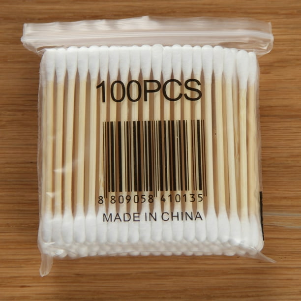 Bastoncillos De Algodón Bastoncillos De Algodón De Doble Punta 100pcs Hisopos De Algodón Desechables De Doble Extremo Bastoncillos De Algodón Suave Para Quitar El Maquillaje ANGGREK Cotton Buds